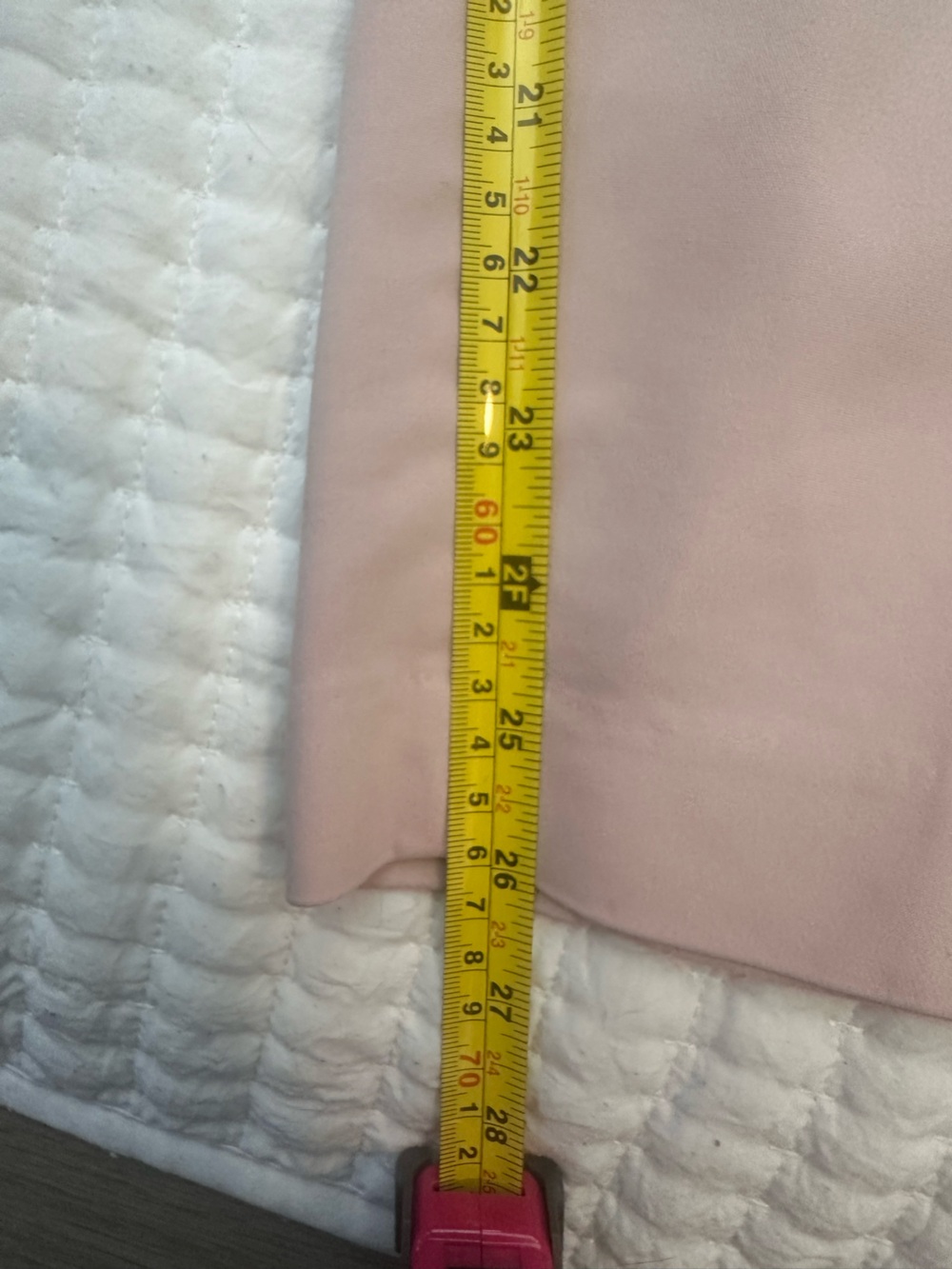 Express columnist pants blush pink Ruffle pocket Midrise sz 8R stretch - Picture 7 of 7